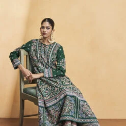 Serenade Of The Trees Kurta Set - Green -Abhinaya shop F23R148 Green 5