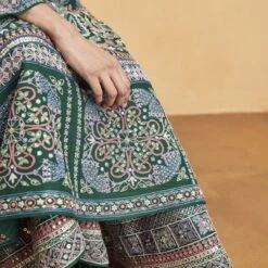 Serenade Of The Trees Kurta Set - Green -Abhinaya shop F23R148 Green 8