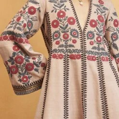 Flowers Of The Forest Kurta Set – Hazelnut -Abhinaya shop F23R189 Hazelnut 3