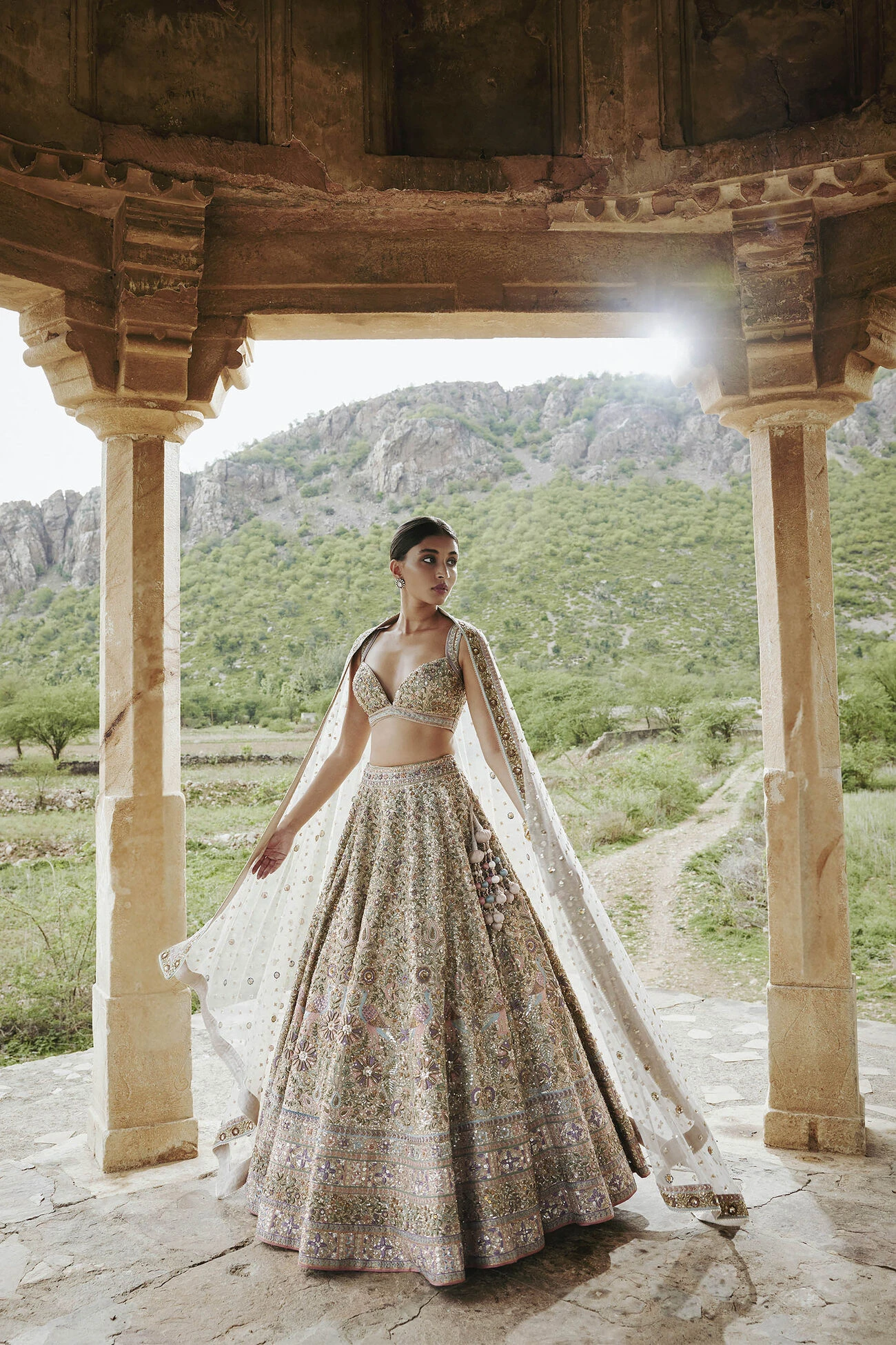 Mridhini Lehenga - Beige 2 Mridhini Lehenga - Beige - Image 2