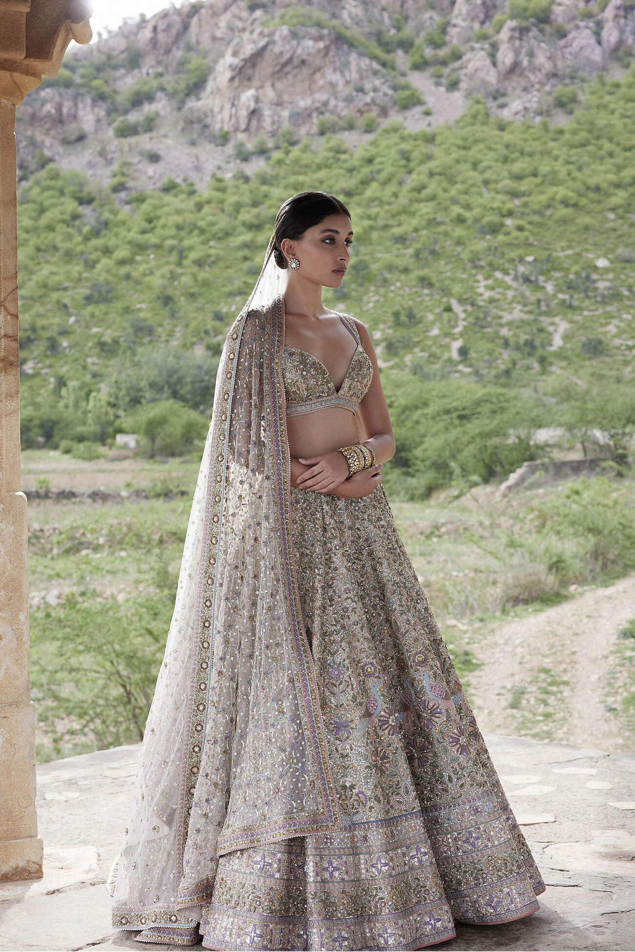 Mridhini Lehenga - Beige 7 Mridhini Lehenga - Beige - Image 7