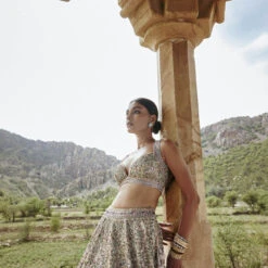 Mridhini Lehenga - Beige 17 Mridhini Lehenga - Beige -Abhinaya shop F23R193MTO BEIG 7