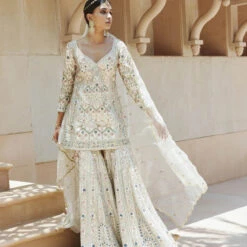 Chand Gharara Set - Ivory