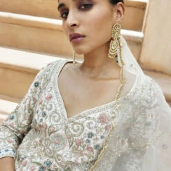 Chand Gharara Set - Ivory -Abhinaya shop F23R200MTO IVRY 3