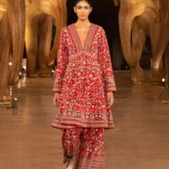 Floral Ballad Kurta Set - Red