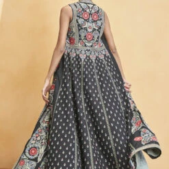 Symphony Of Flowers Jacket Set - Black -Abhinaya shop F23R409 Black 3