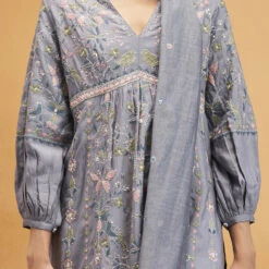 Hrutvi Suit Set - Grey 6 Hrutvi Suit Set - Grey -Abhinaya shop F23R411 Slategrey 3