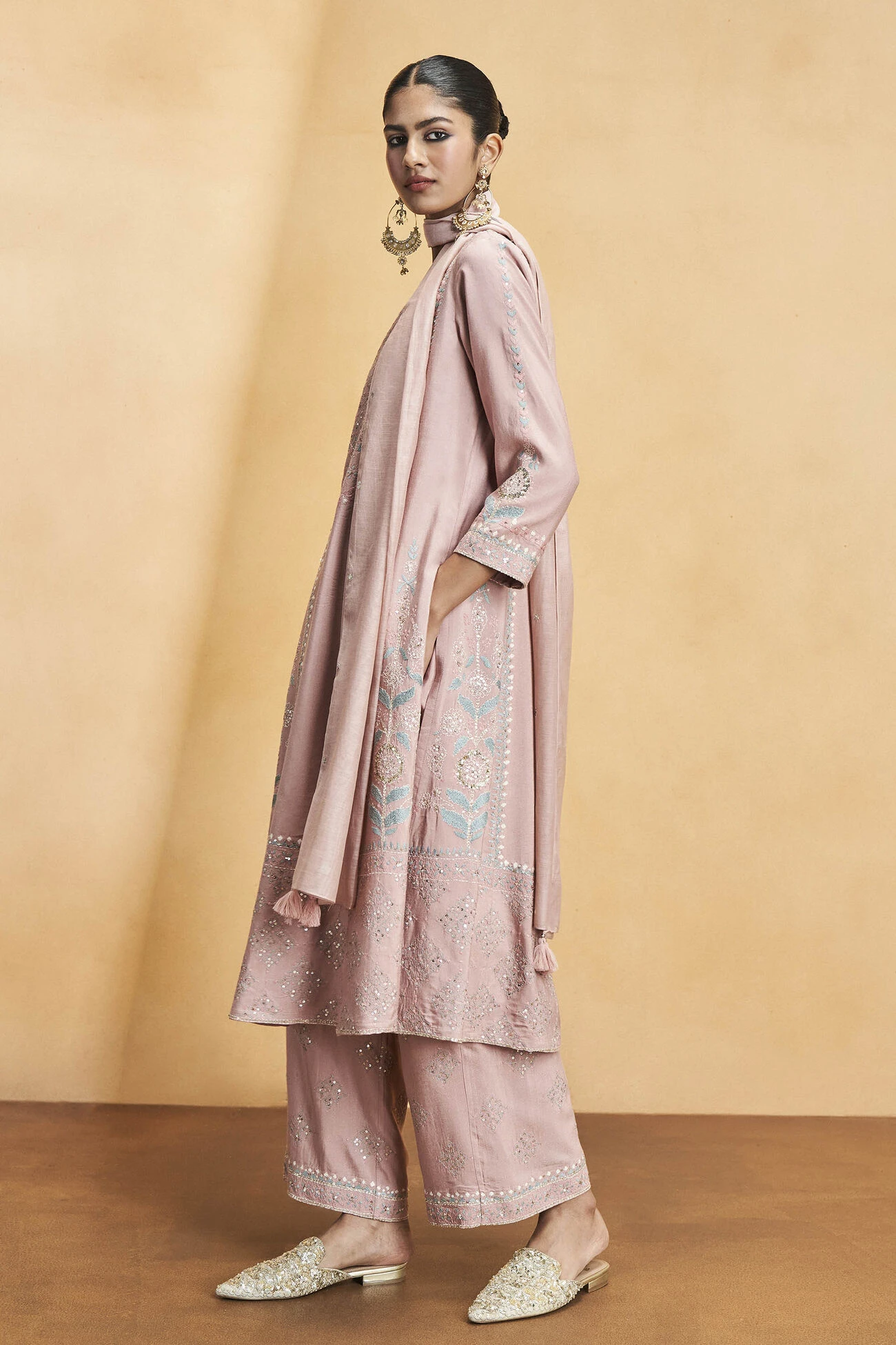 Abhisoka Suit Set - Old Rose 2 Abhisoka Suit Set - Old Rose - Image 2