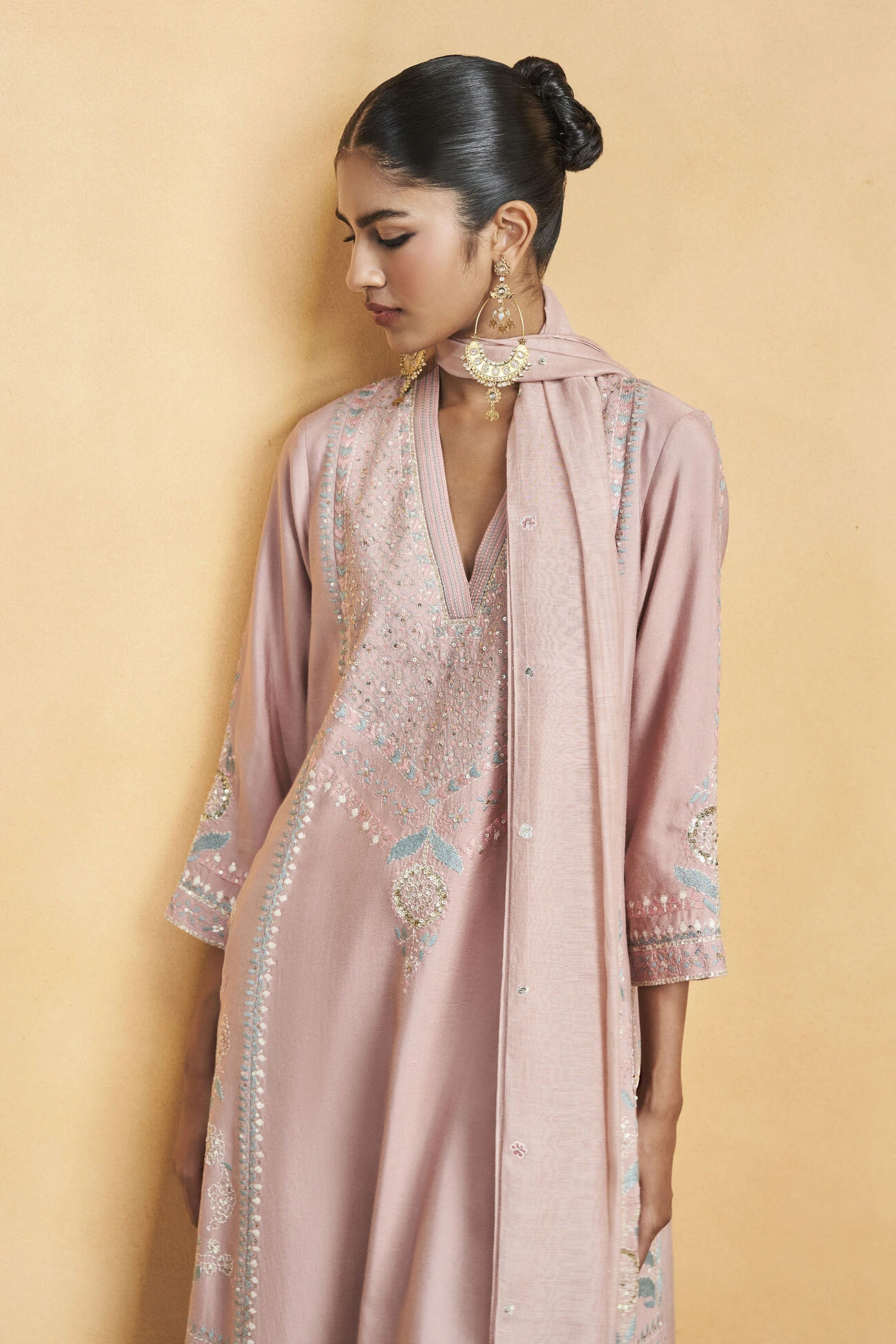 Abhisoka Suit Set - Old Rose 3 Abhisoka Suit Set - Old Rose - Image 3