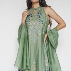 Varenya Suit Set - Sage -Abhinaya shop F23R414 Sage 4
