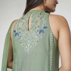 Varenya Suit Set - Sage -Abhinaya shop F23R414 Sage 5