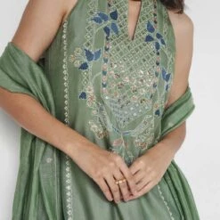 Varenya Suit Set - Sage -Abhinaya shop F23R414 Sage 6