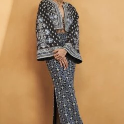 Symphony Of Blooms Jacket - Black