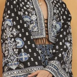 Symphony Of Blooms Jacket - Black -Abhinaya shop F23R440J Black 3