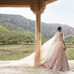 Aavya Lehenga - Blush -Abhinaya shop F23R440MTO BLSH 4