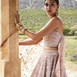 Aavya Lehenga - Blush -Abhinaya shop F23R440MTO BLSH 5