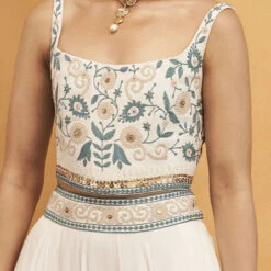 Whisper Of The Woods Skirt Set - Cream 6 Whisper Of The Woods Skirt Set - Cream -Abhinaya shop F23R513A Cream 3