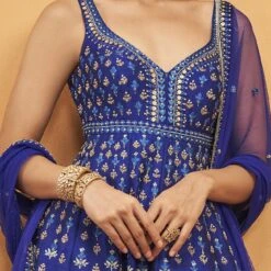 Drisana Anarkali Set - Ink Blue -Abhinaya shop F23R555​ Blue 3