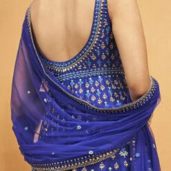 Drisana Anarkali Set - Ink Blue -Abhinaya shop F23R555​ Blue 4