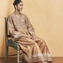 Magic Of The Gleaming Sunrays Sharara Set - Copper -Abhinaya shop F23R578 Copper 9