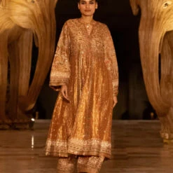 Magic Of The Gleaming Sunrays Sharara Set - Copper