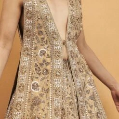 Serenade Of The Woods Lehenga - Gold -Abhinaya shop F23R597MTO Tissue 3