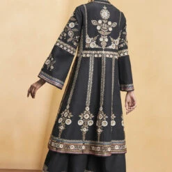 Flowers Of The Forest Kurta Set - Black 10 Flowers Of The Forest Kurta Set - Black -Abhinaya shop F23R630 Black 3