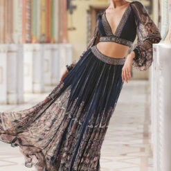 Aizah Skirt Set - Blue