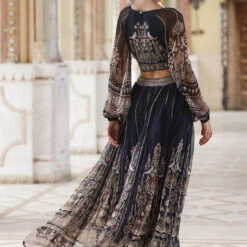 Aizah Skirt Set - Blue -Abhinaya shop F23RS155 Blue 5