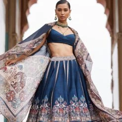 Azka Lehenga - Blue -Abhinaya shop F23RS156 Blue 2