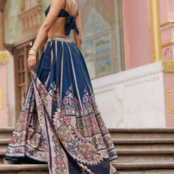 Azka Lehenga - Blue -Abhinaya shop F23RS156 Blue 4