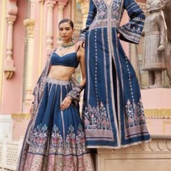 Azka Lehenga - Blue -Abhinaya shop F23RS156 Blue 5
