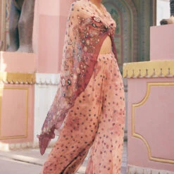 Nazaha Pant Set - Peach -Abhinaya shop F23RS157B Peach 3
