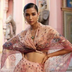 Nazaha Pant Set - Peach -Abhinaya shop F23RS157B Peach 8