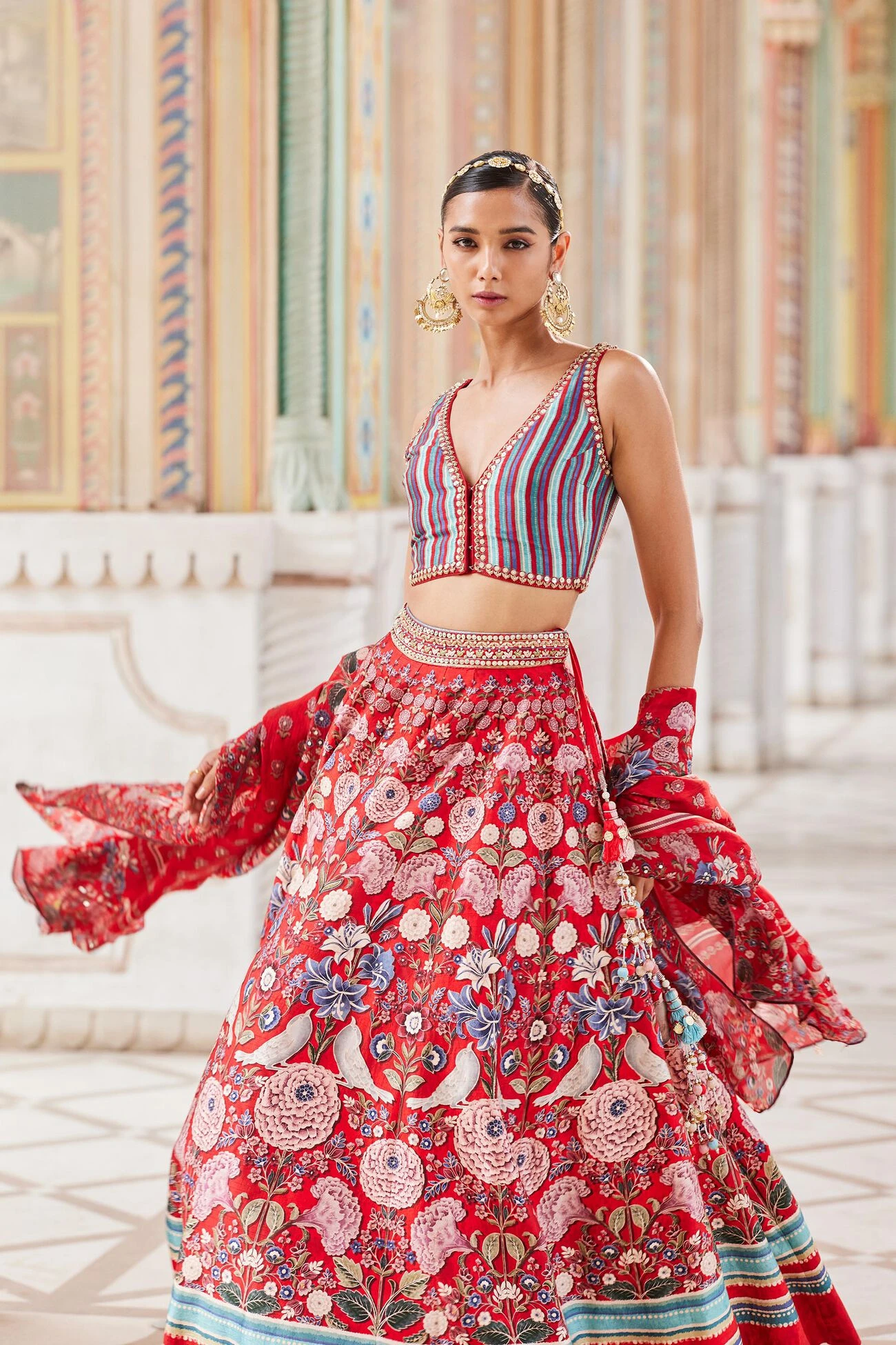 Ghazal Lehenga - Red 7 Ghazal Lehenga - Red - Image 7