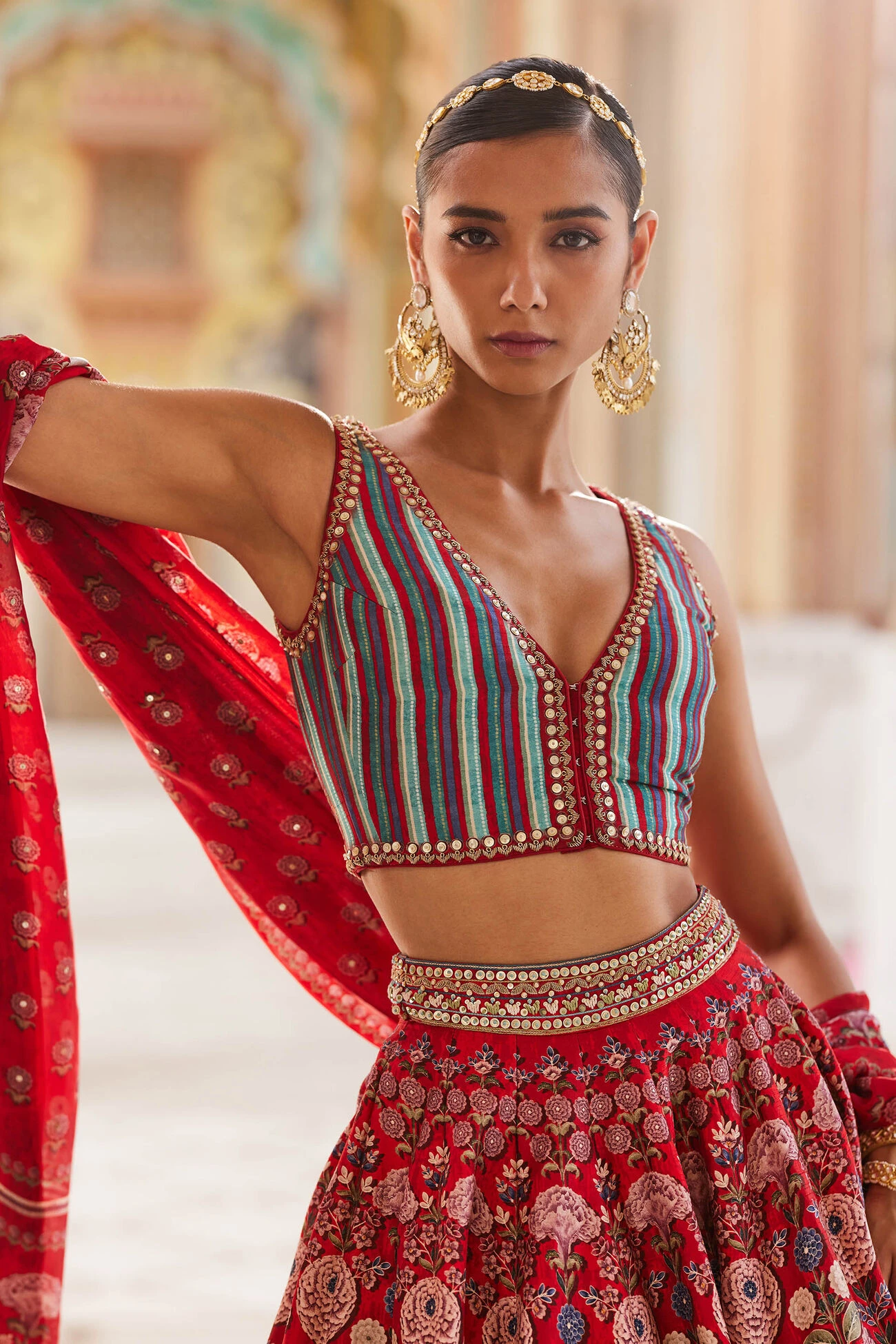 Ghazal Lehenga - Red 9 Ghazal Lehenga - Red - Image 9