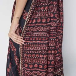 Roseline Saree - Black 15 Roseline Saree - Black -Abhinaya shop F23RS175 Black 8