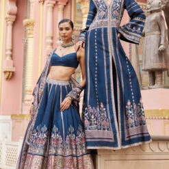 Zyva Jacket Set - Blue -Abhinaya shop F23RS178A Blue 2