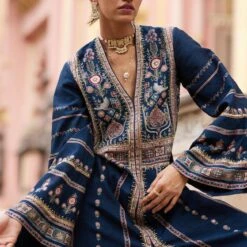 Zyva Jacket Set - Blue -Abhinaya shop F23RS178A Blue 8