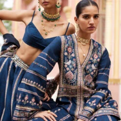 Zyva Jacket Set - Blue -Abhinaya shop F23RS178A Blue 9