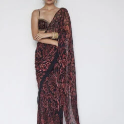 Rohesia Saree - Black -Abhinaya shop F23RS179 Black 3