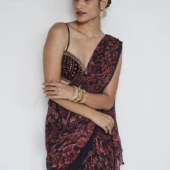 Rohesia Saree - Black -Abhinaya shop F23RS179 Black 6