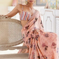 Itr Saree - Peach -Abhinaya shop F23RS181 Peach 3