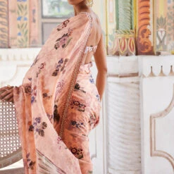Itr Saree - Peach -Abhinaya shop F23RS181 Peach 5