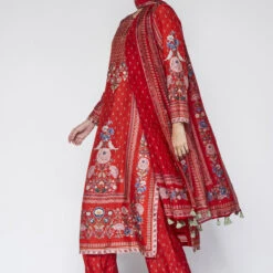 Elnaz Suit Set - Red 7 Elnaz Suit Set - Red -Abhinaya shop F23RS201 Red 3