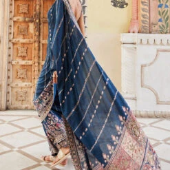 Nuris Saree - Blue -Abhinaya shop F23RS534A Blue 04