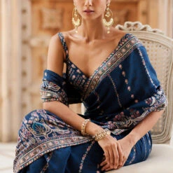 Nuris Saree - Blue -Abhinaya shop F23RS534A Blue 7