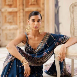 Nuris Saree - Blue -Abhinaya shop F23RS534A Blue 8