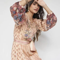 Isbah Tunic - Peach -Abhinaya shop F23RS537 Peach 5