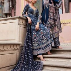 Naima Anarkali Set - Blue -Abhinaya shop F23RS547 Blue 5
